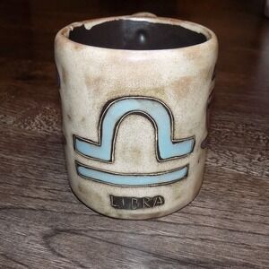 Mara Mexico Libra Zodiac Mug Unisex OS Cream Good Artisan Signed Pottery Cup